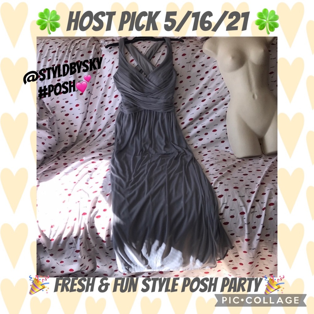 David’s Bridal grey maxi dress 👗 size 8